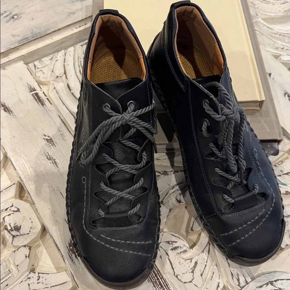 Alcubieree Black leather lace up ankle shoes Mens 11.5 Chukka boot Sporty casual